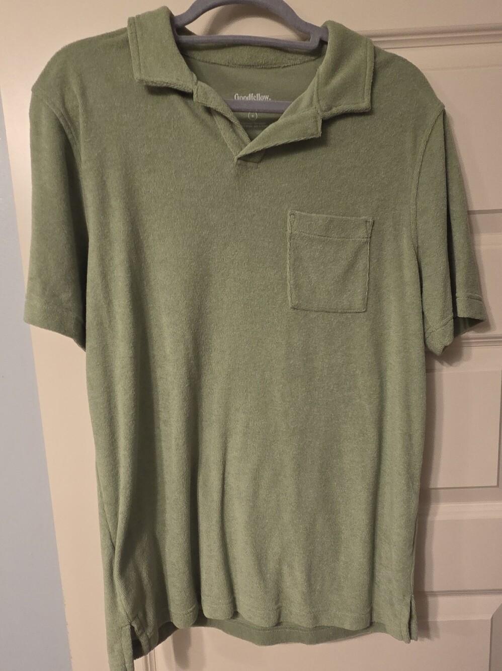 Goodfellow & Co Olive Terry Polo with Chest Pocket